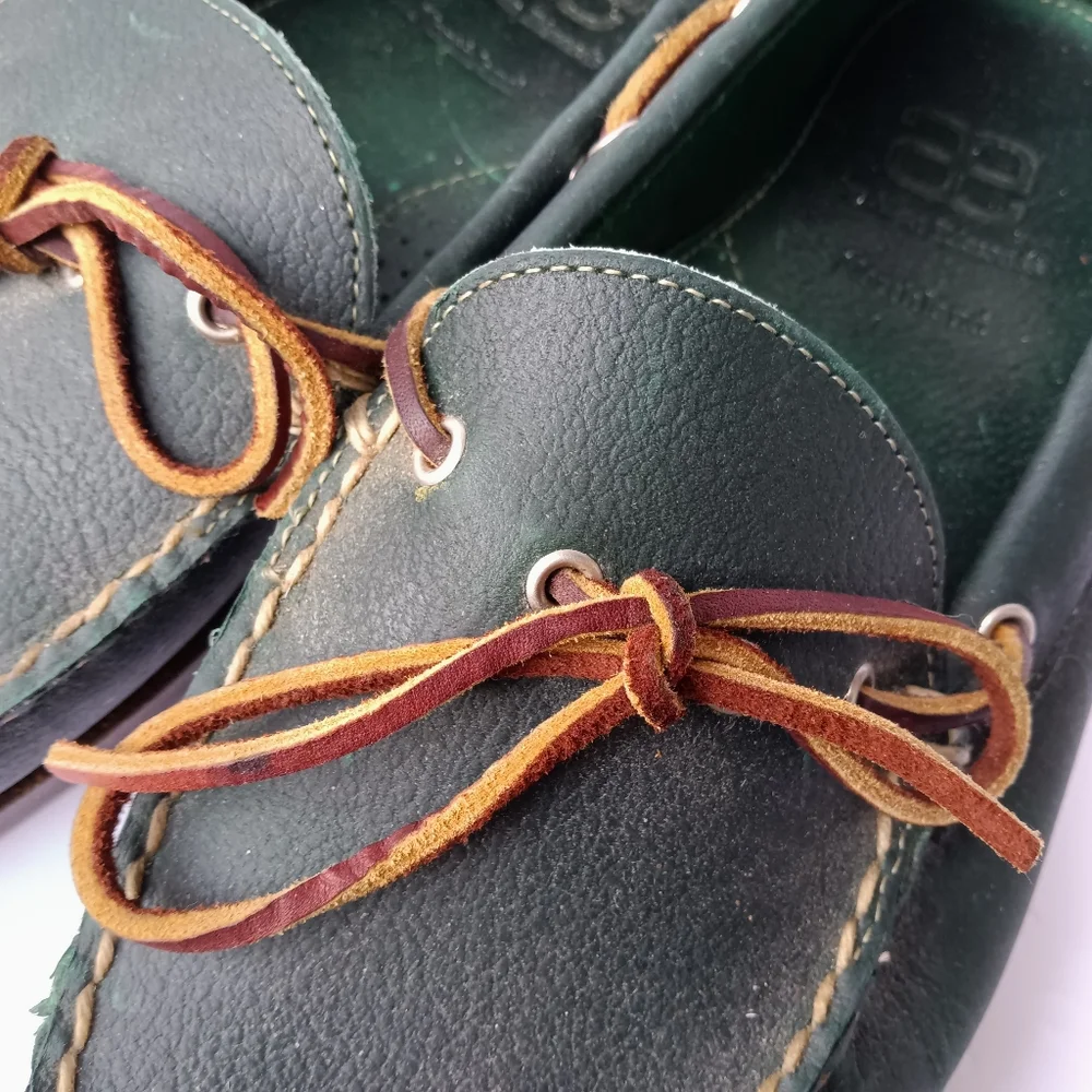 Allen Edmonds Green Northland Classic Green Leather Boat Shoes